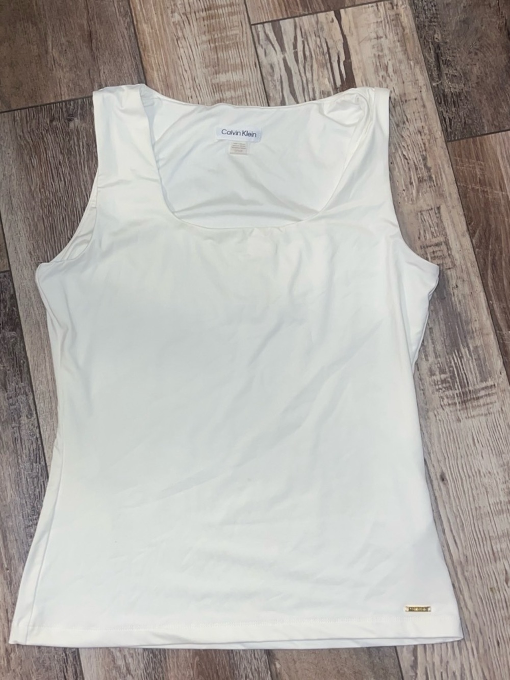 Calvin Klein White Scoop Neck Tank Top